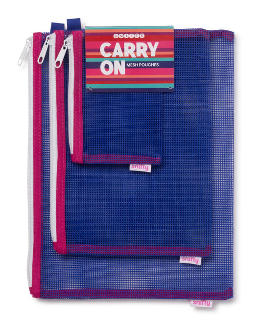 CARRY ON MESH POUCHES - INDIGO