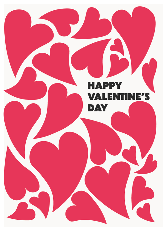 Valentine's Day Card - Red Hearts