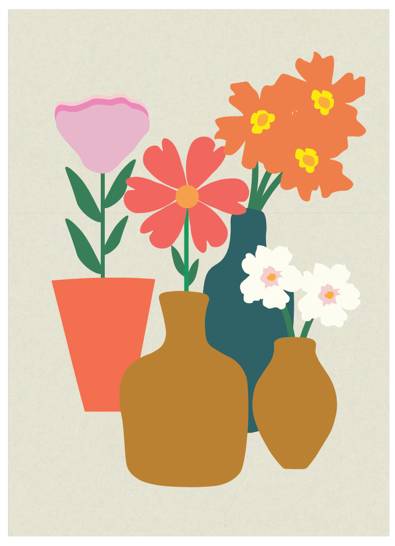Greeting Card - Flower Pots